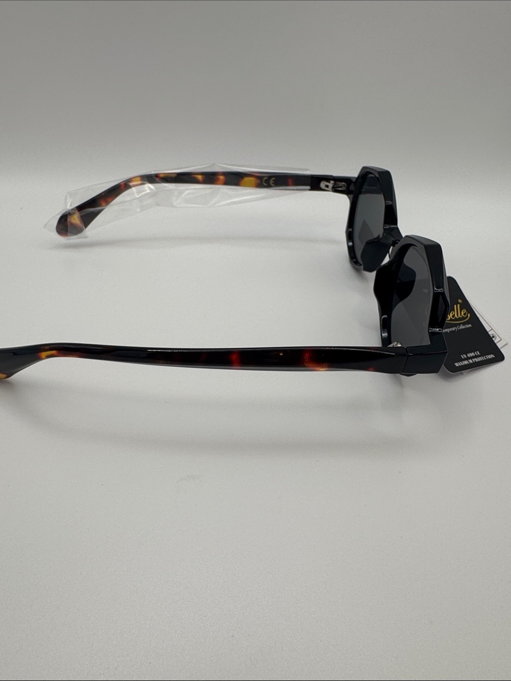 Giselle Black Geometric Sunglasses - Picture 4 of 6